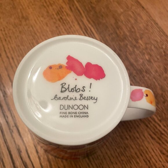 Dunoon Blobs Red Caroline Bessey Bone China Coffee Cup Mug made in England - Picture 5 of 5